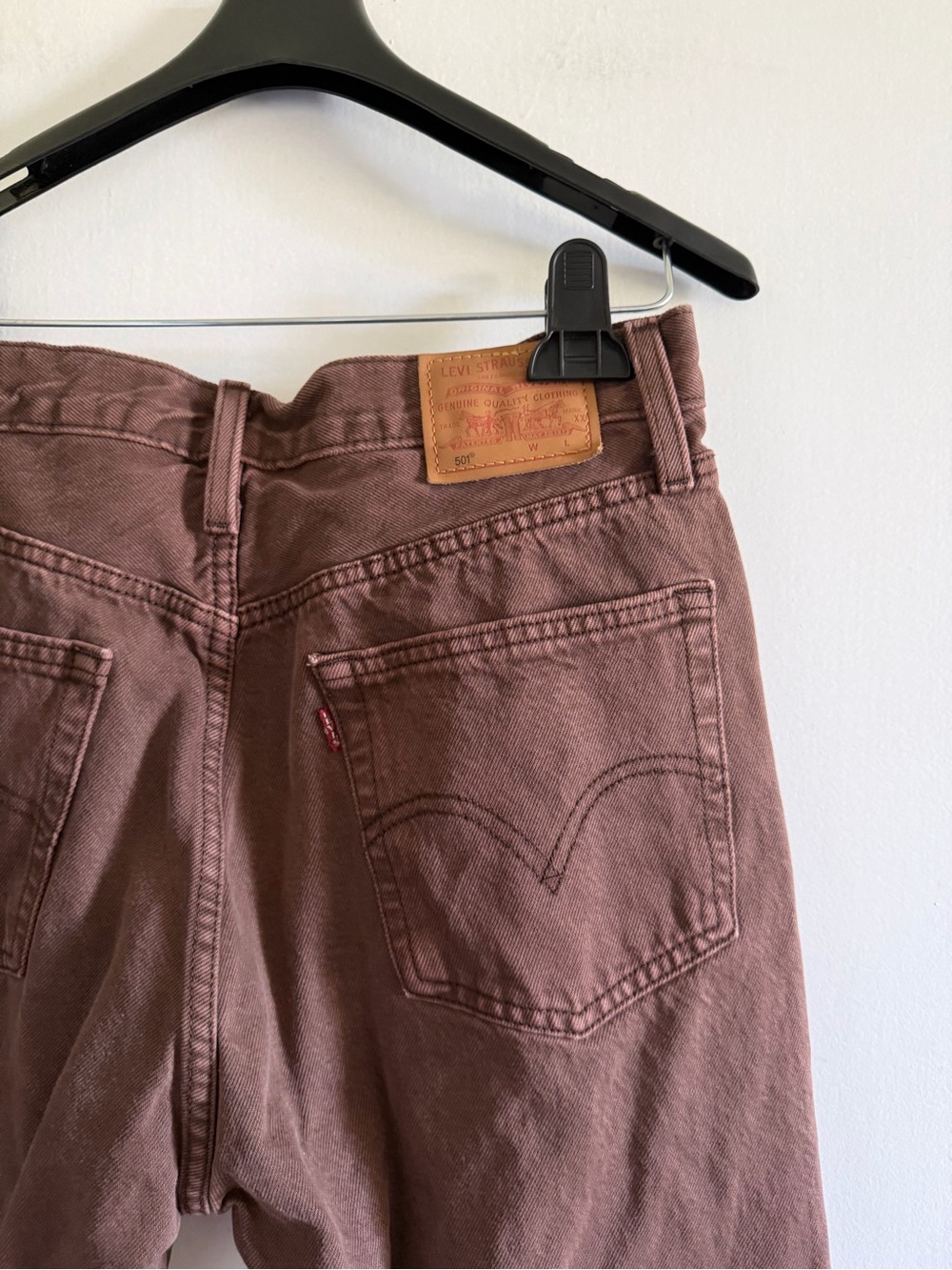 Levi’s Premium Denim Brown Cotton High Rise 501 Button Fly Jeans size 29 EUC - Picture 5 of 12